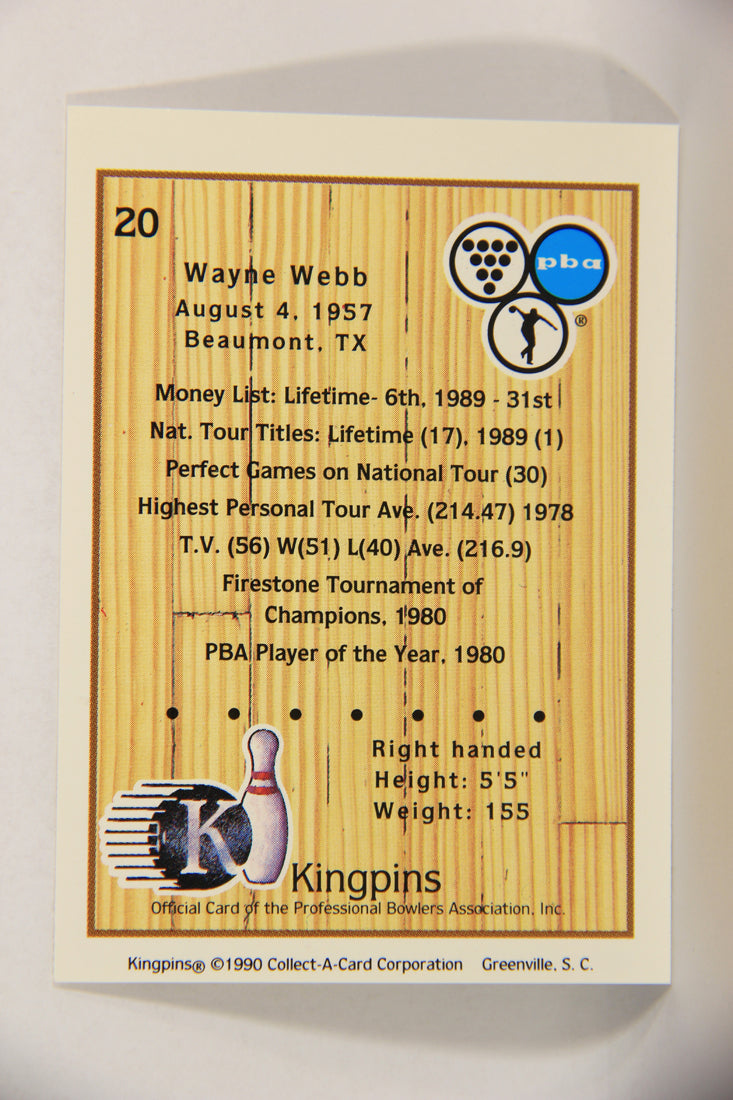 Kingpins Bowling 1990 Trading Card #20 Wayne Webb ENG L017337