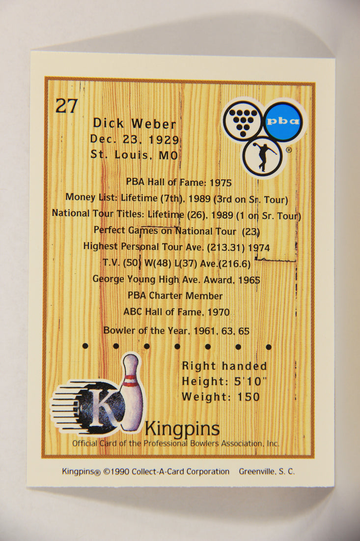 Kingpins Bowling 1990 Trading Card #27 Dick Weber ENG L017344