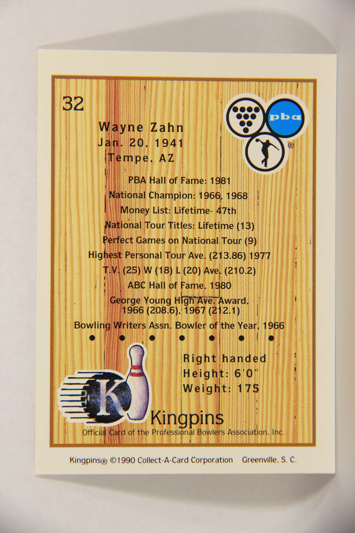 Kingpins Bowling 1990 Trading Card #32 Wayne Zahn ENG L017349