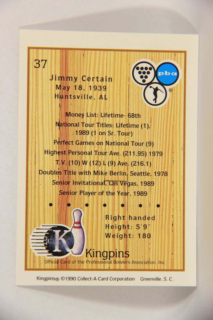 Kingpins Bowling 1990 Trading Card #37 Jimmy Certain ENG L017354