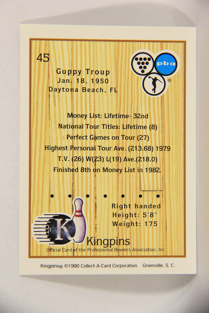 Kingpins Bowling 1990 Trading Card #45 Guppy Troup ENG L017362