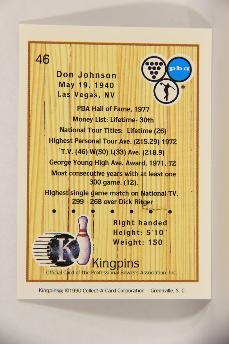 Kingpins Bowling 1990 Trading Card #46 Don Johnson ENG L017363