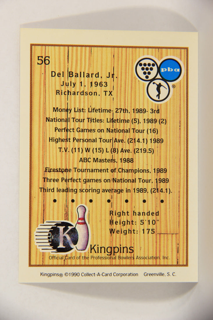 Kingpins Bowling 1990 Trading Card #56 Del Ballard Jr. ENG L017373