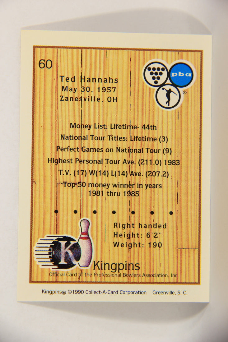 Kingpins Bowling 1990 Trading Card #60 Ted Hannahs ENG L017377