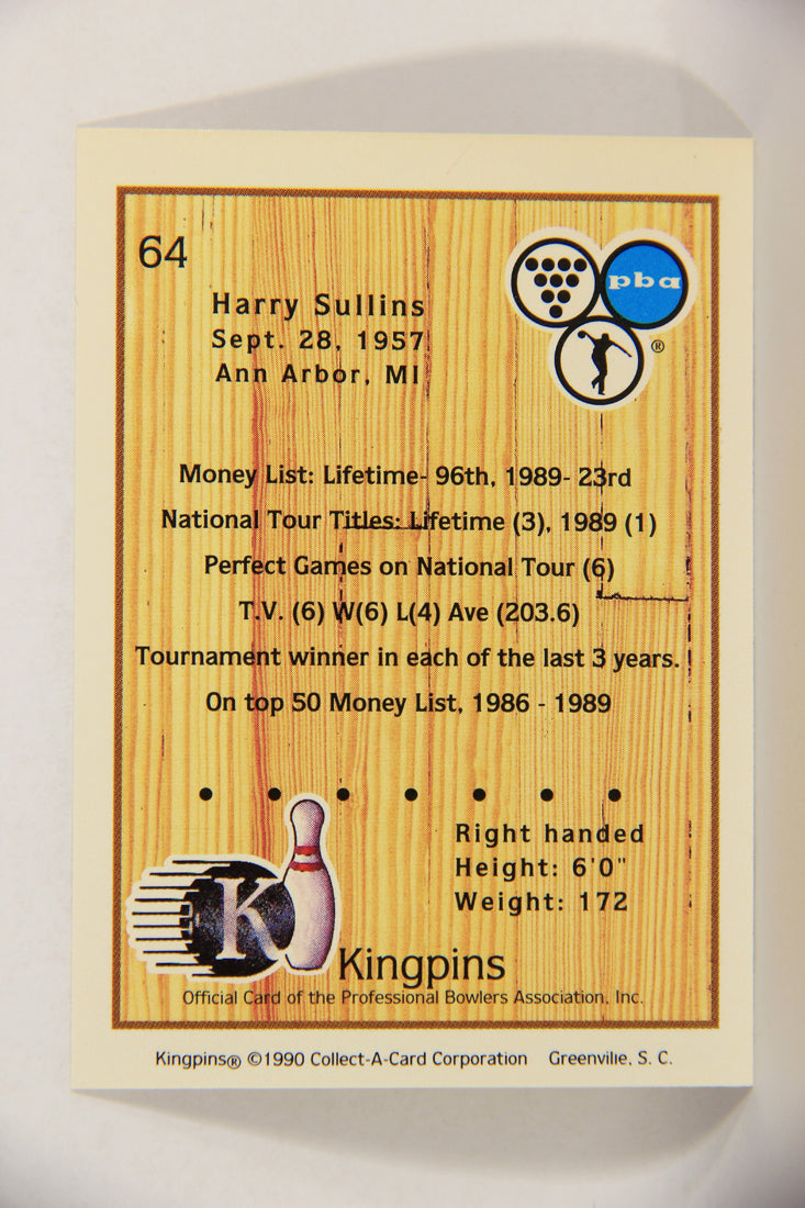 Kingpins Bowling 1990 Trading Card #64 Harry Sullins ENG L017381