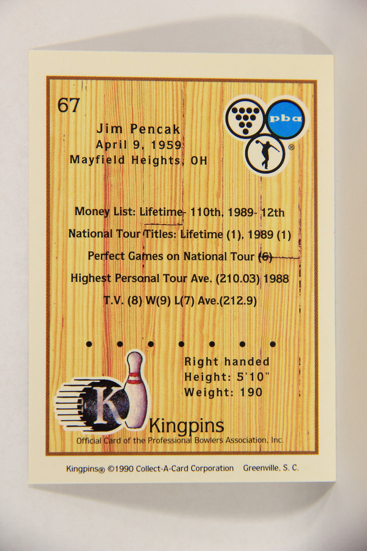 Kingpins Bowling 1990 Trading Card #67 Jim Pencak ENG L017384