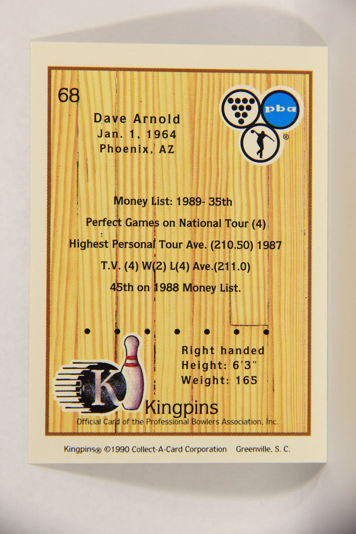 Kingpins Bowling 1990 Trading Card #68 Dave Arnold ENG L017385