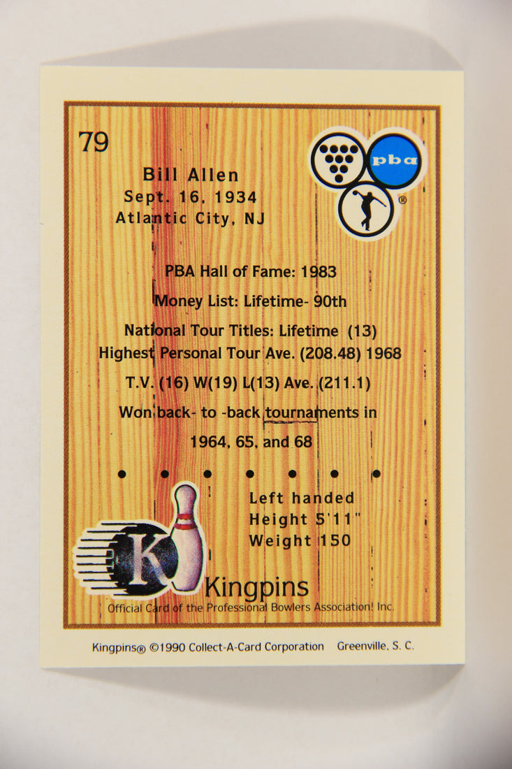 Kingpins Bowling 1990 Trading Card #79 Bill Allen ENG L017396