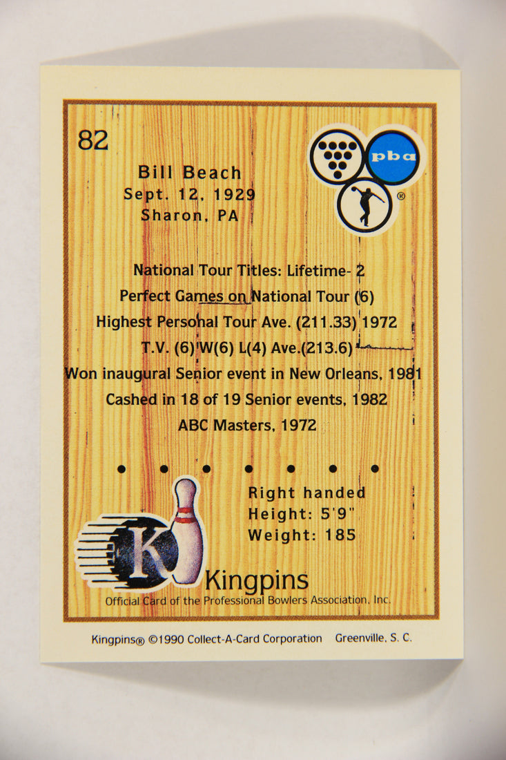 Kingpins Bowling 1990 Trading Card #82 Bill Beach ENG L017399