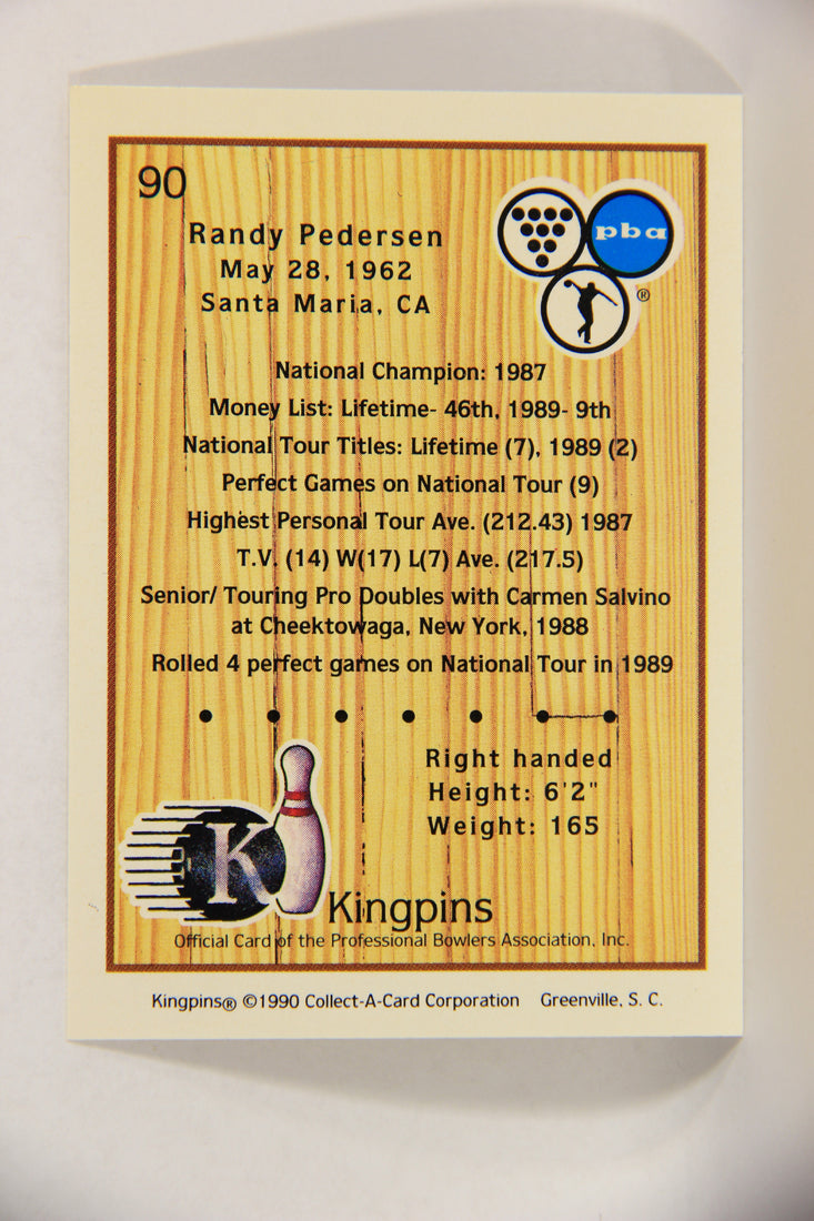 Kingpins Bowling 1990 Trading Card #90 Randy Pedersen ENG L017407