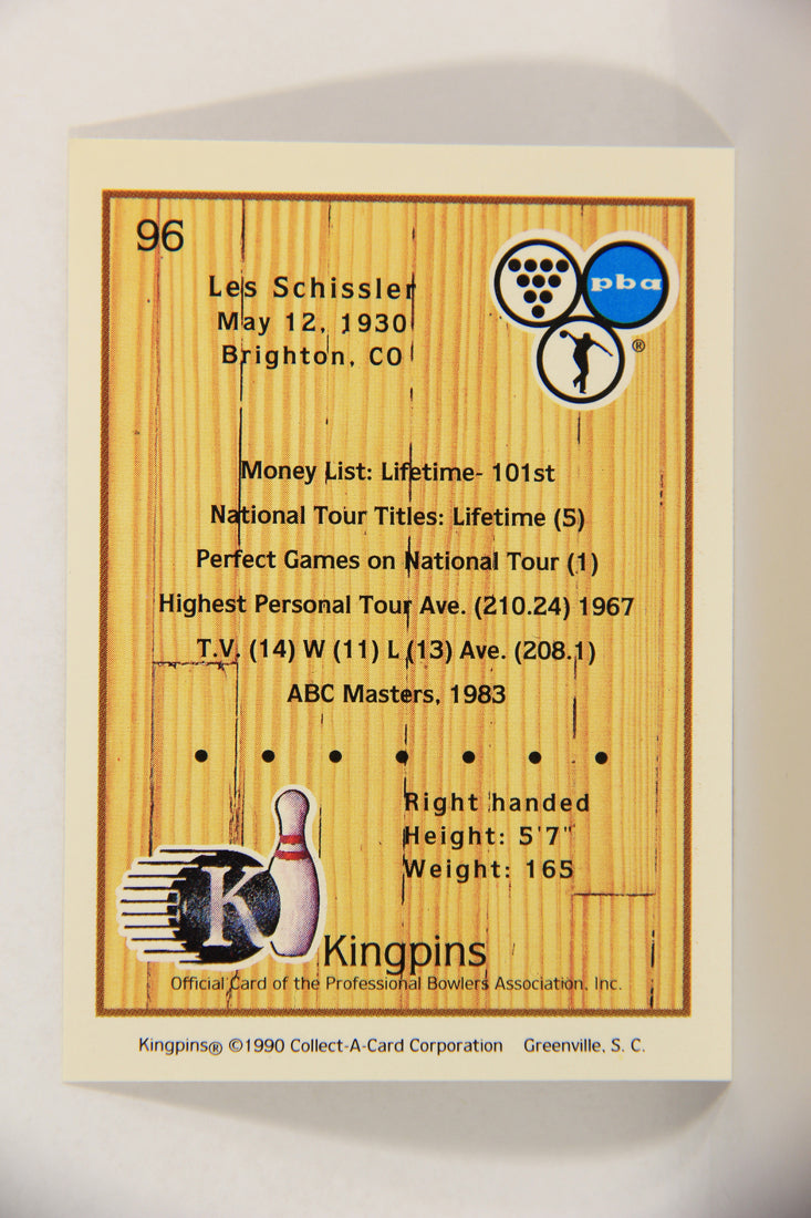 Kingpins Bowling 1990 Trading Card #96 Les Schissler ENG L017413