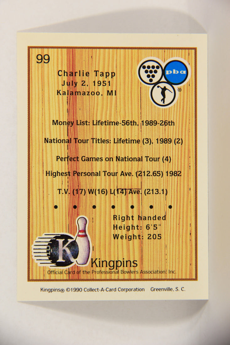 Kingpins Bowling 1990 Trading Card #99 Charlie Tapp ENG L017416