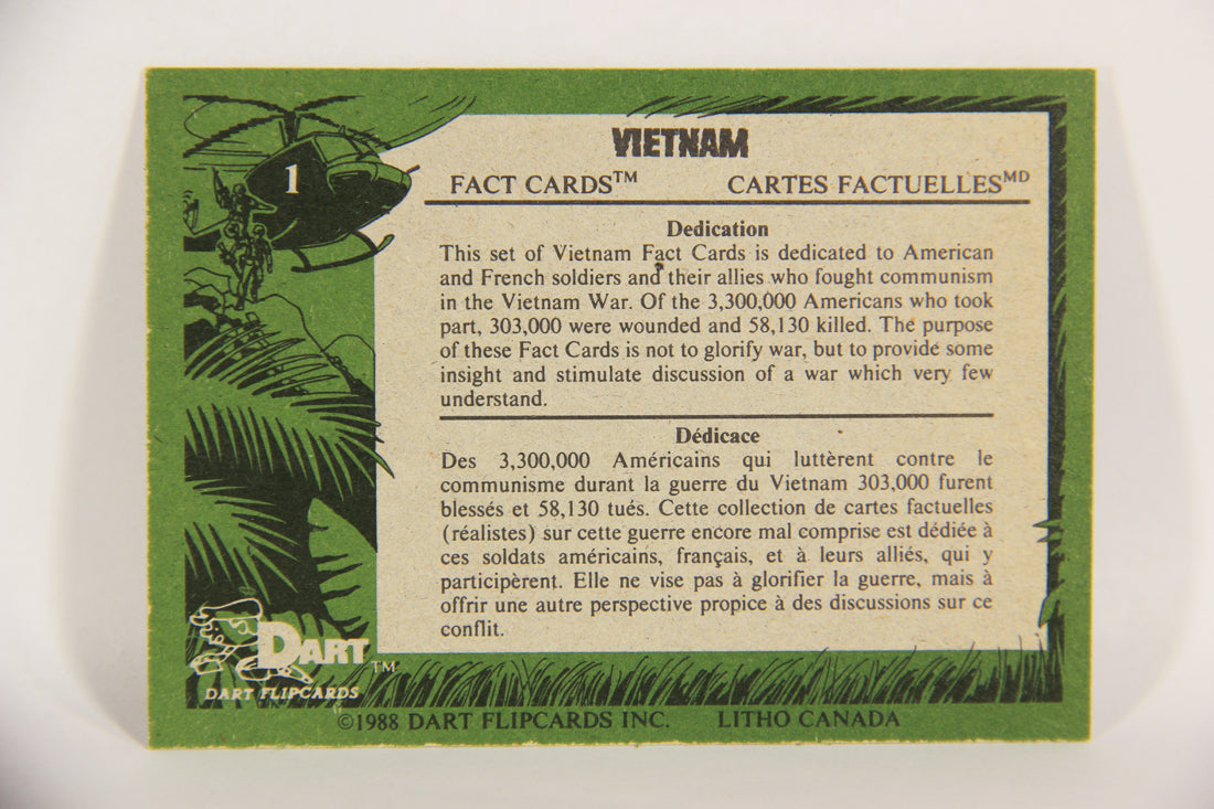 Vietnam Fact Cards 1988 Trading Card #1 Vietnam FR-ENG Artwork L017418