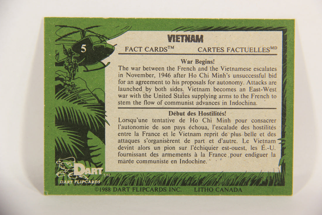 Vietnam Fact Cards 1988 Trading Card #5 War Begins FR-ENG Artwork L017422