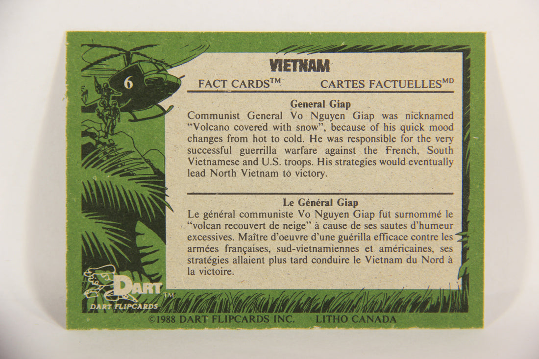 Vietnam Fact Cards 1988 Trading Card #6 General Giap FR-ENG Artwork L017423