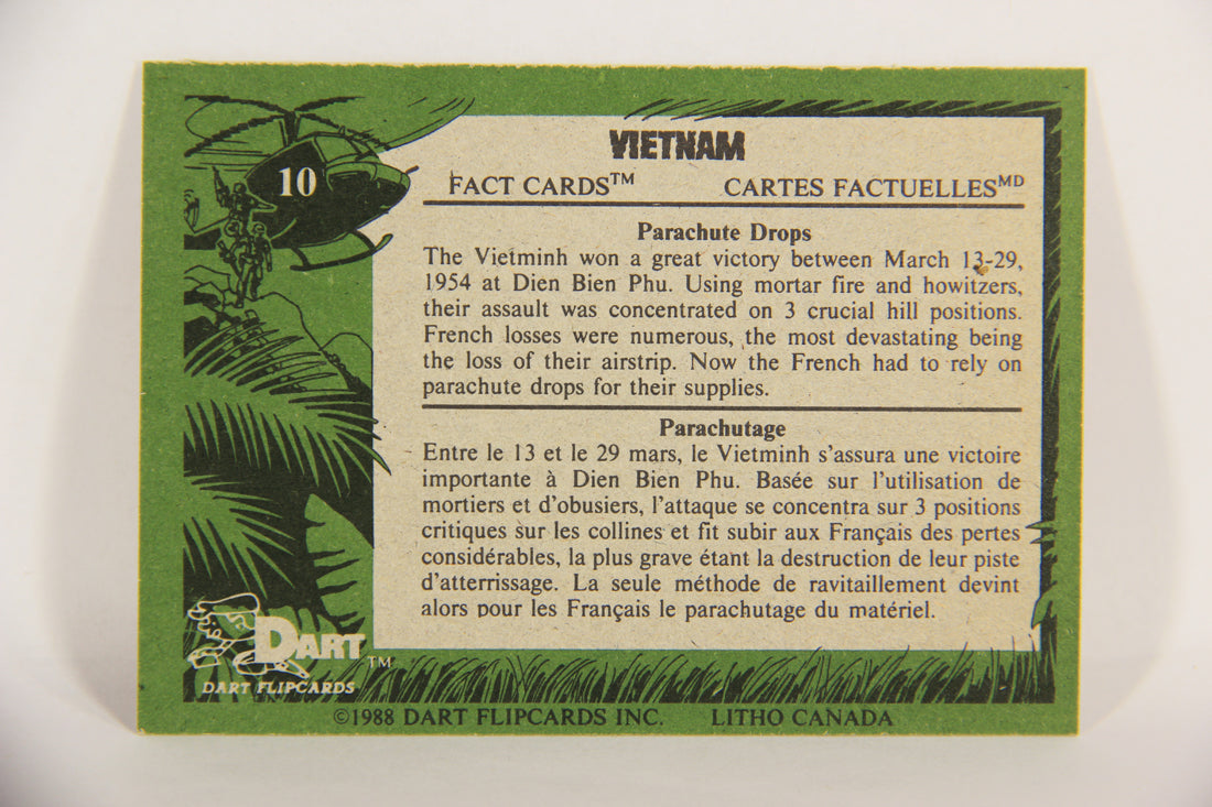 Vietnam Fact Cards 1988 Trading Card #10 Parachute Drops FR-ENG Artwork L017427