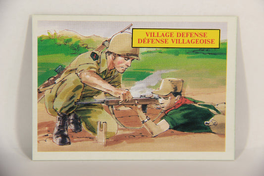 Vietnam Fact Cards 1988 Trading Card #15 Village Defense FR-ENG Artwork L017432