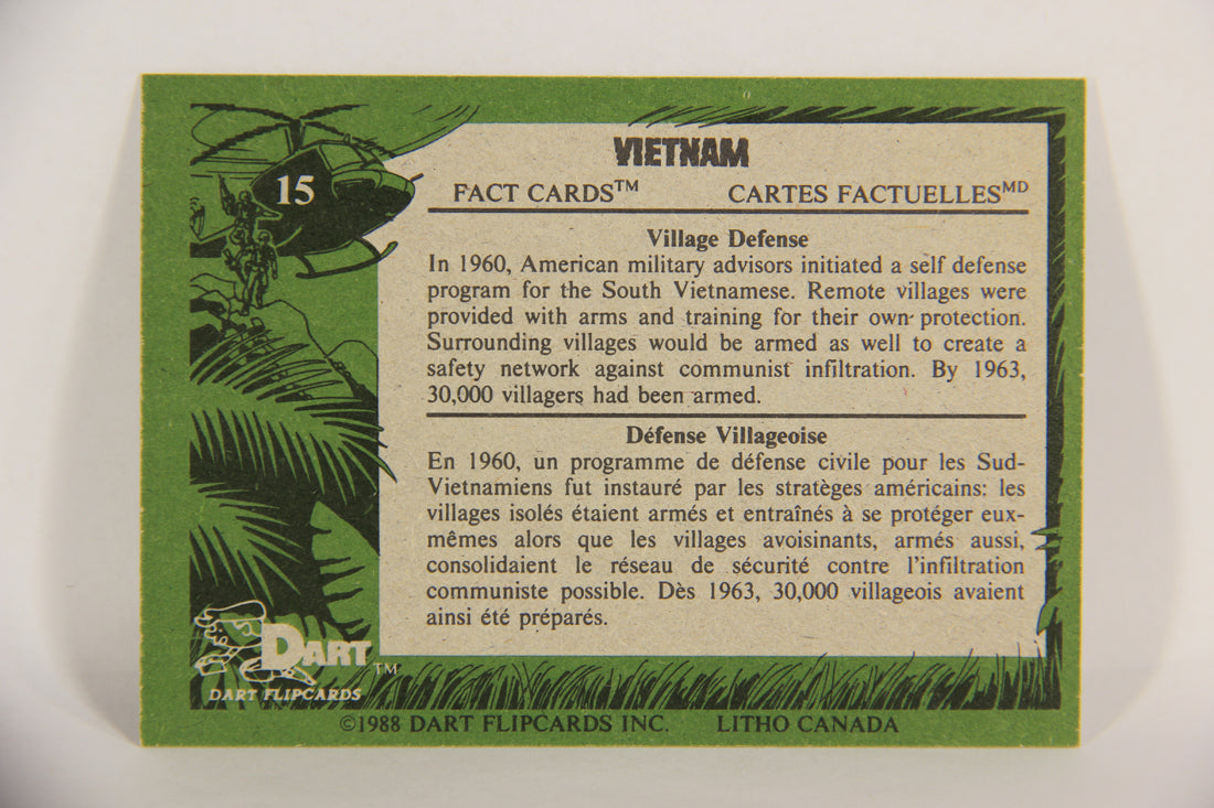 Vietnam Fact Cards 1988 Trading Card #15 Village Defense FR-ENG Artwork L017432