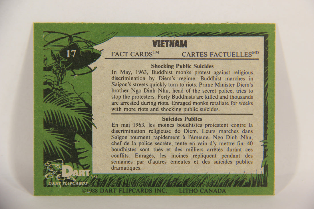Vietnam Fact Cards 1988 Trading Card #17 Shocking Public Suicides FR-ENG Artwork L017434
