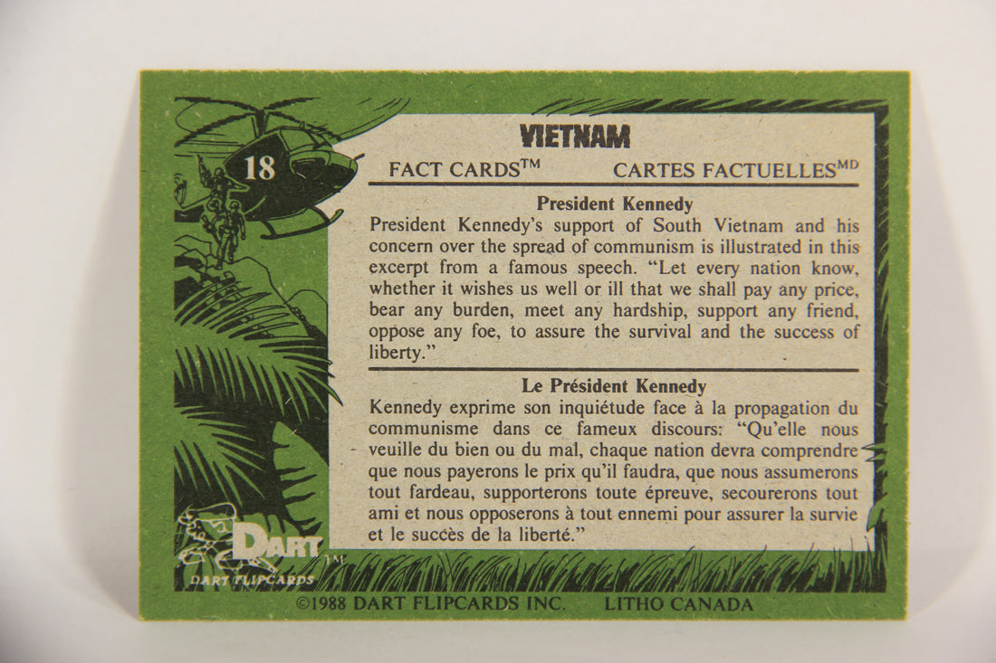 Vietnam Fact Cards 1988 Trading Card #18 President Kennedy FR-ENG Artwork L017435