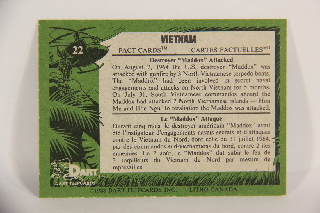 Vietnam Fact Cards 1988 Trading Card #22 Maddox Attacked FR-ENG Artwork L017439