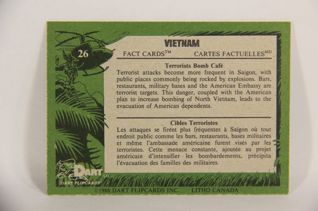 Vietnam Fact Cards 1988 Trading Card #26 Terrorists Bomb Café FR-ENG Artwork L017443