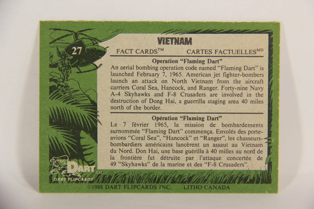 Vietnam Fact Cards 1988 Trading Card #27 Operation Flaming Dart FR-ENG Artwork L017444