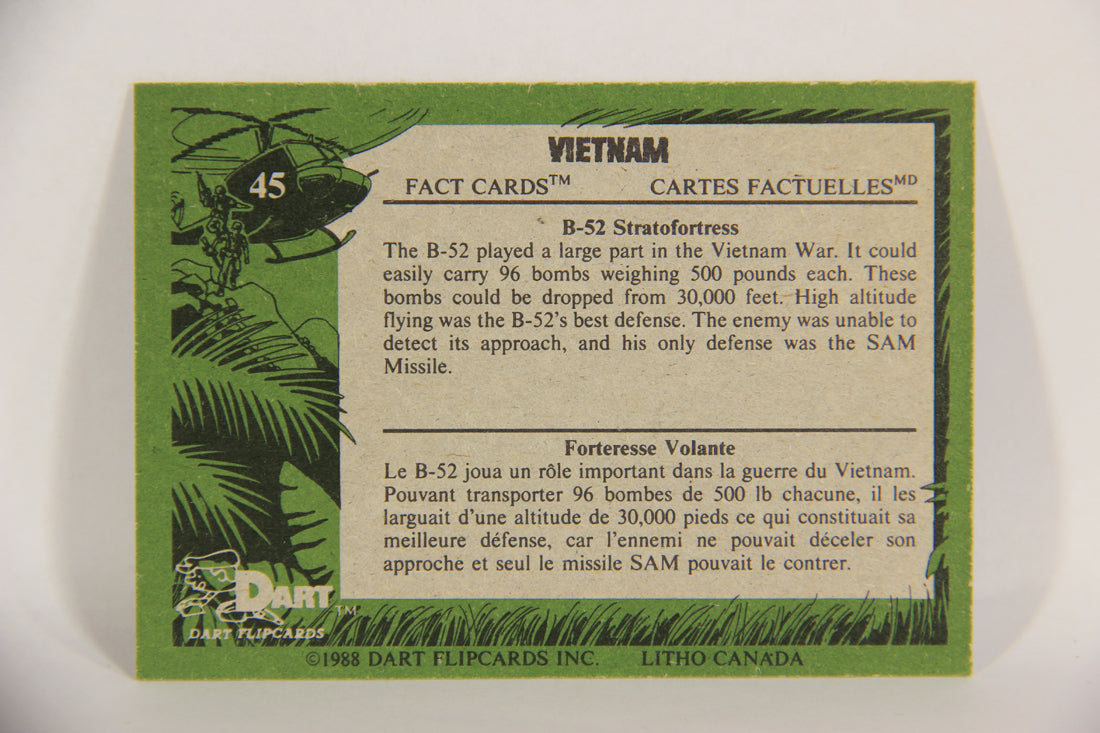 Vietnam Fact Cards 1988 Trading Card #45 B-52 Stratofortress FR-ENG Artwork L017462