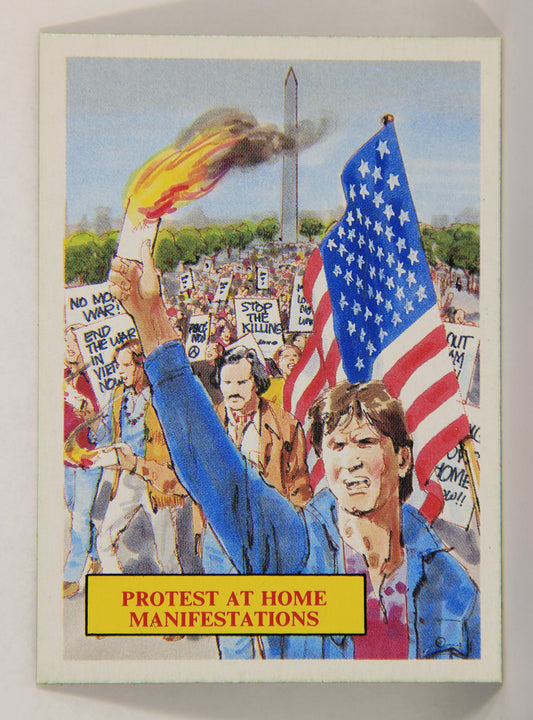 Vietnam Fact Cards 1988 Trading Card #54 Protest At Home FR-ENG Artwork L017471