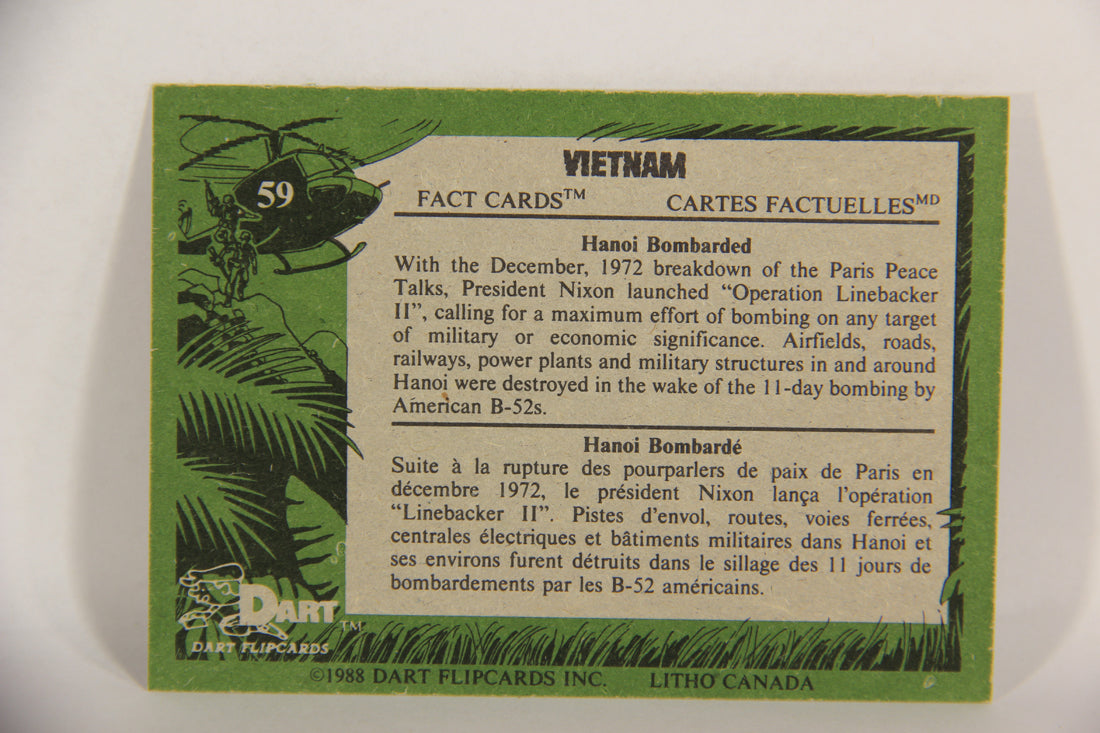 Vietnam Fact Cards 1988 Trading Card #59 Hanoi Bombarded FR-ENG Artwork L017476