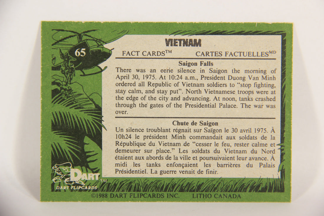 Vietnam Fact Cards 1988 Trading Card #65 Saigon Falls FR-ENG Artwork L017482