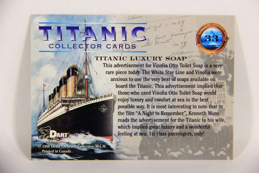 Titanic Collector Cards 1998 Trading Card #33 Titanic Luxury Soap ENG L017516