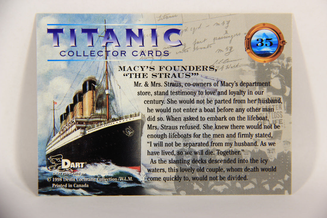 Titanic Collector Cards 1998 Trading Card #35 Macy's Founders The Straus ENG L017518