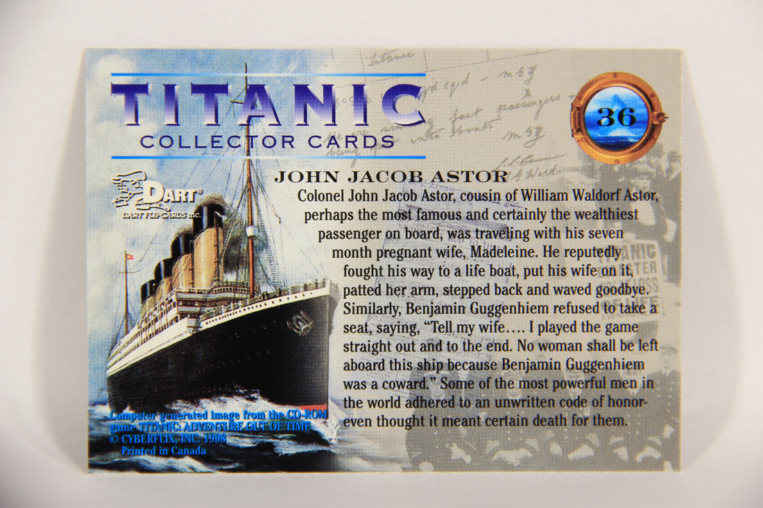 Titanic Collector Cards 1998 Trading Card #36 John Jacob Astor ENG L017519