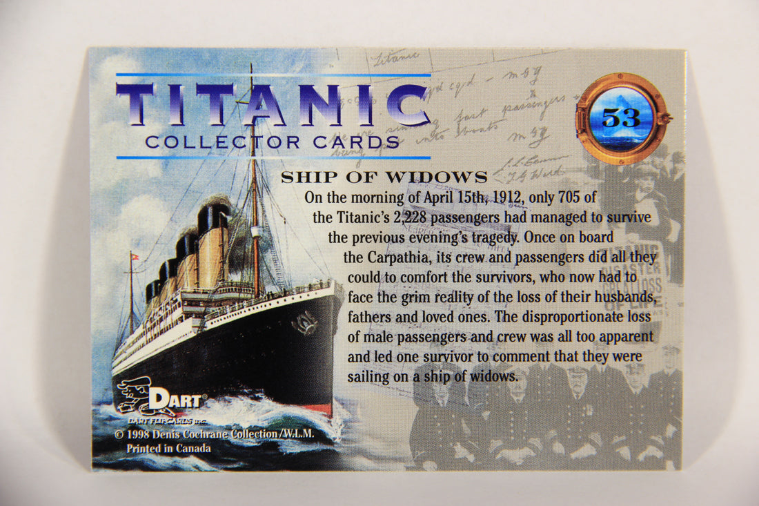 Titanic Collector Cards 1998 Trading Card #53 Ship Of Widows ENG L017536