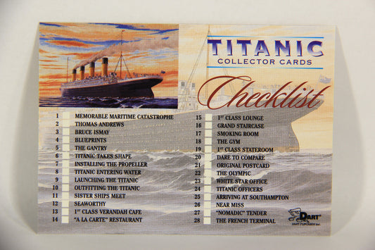 Titanic Collector Cards 1998 Trading Card #72 Checklist ENG Unused L017555