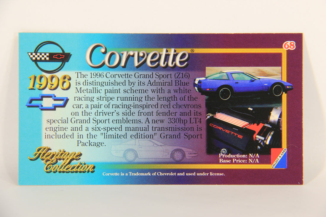 Corvette Heritage Collection 1996 Trading Card #68 - 1996 Grand Sport ( Z16 ) L017597