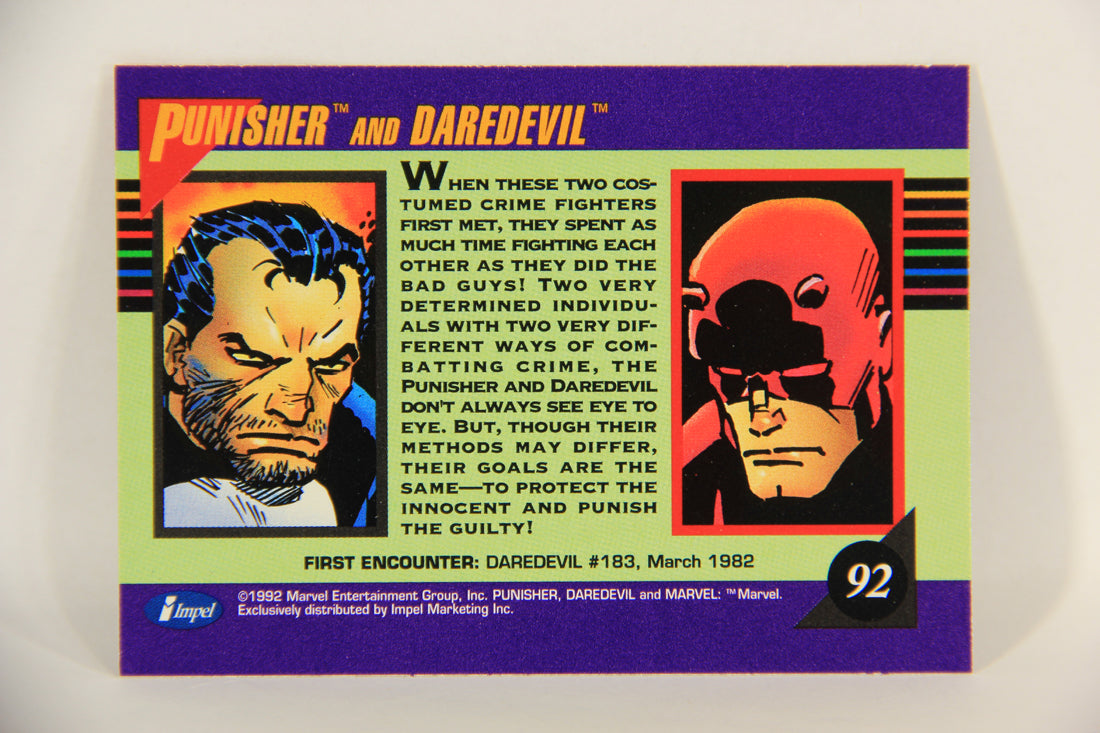 1992 Marvel Universe Series 3 Trading Card #92 Punisher And Daredevil ENG L017629