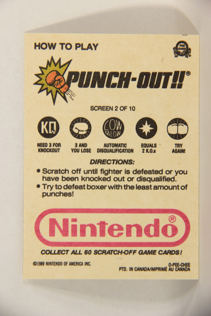 Nintendo Punch-Out 1989 Scratch-Off Card Screen #2 Of 10 ENG L017632