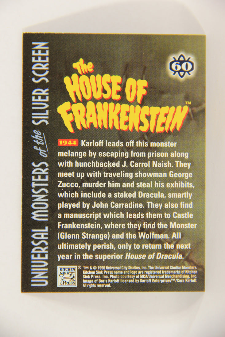 Universal Monsters Of The Silver Screen 1996 Card #60 The House Of Frankenstein 1944 L017684