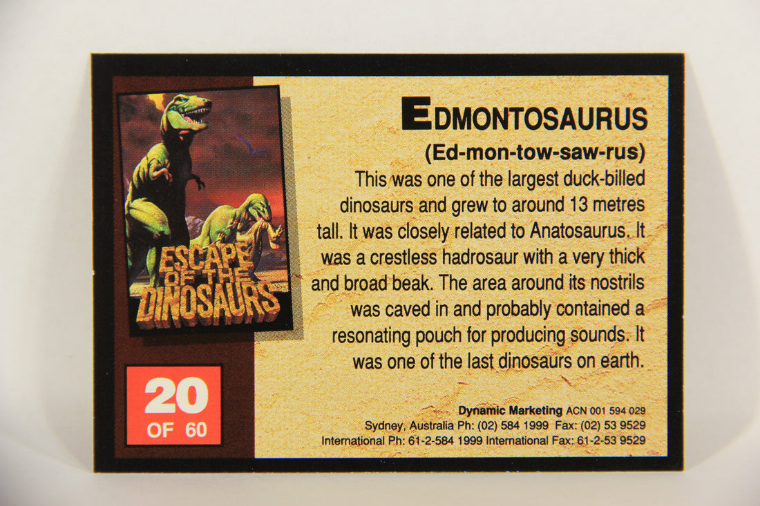 Escape Of The Dinosaurs 1993 Trading Card #20 Edmontosaurus ENG L017705