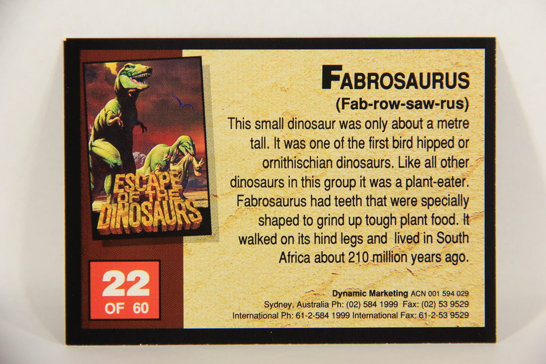 Escape Of The Dinosaurs 1993 Trading Card #22 Fabrosaurus ENG L017707