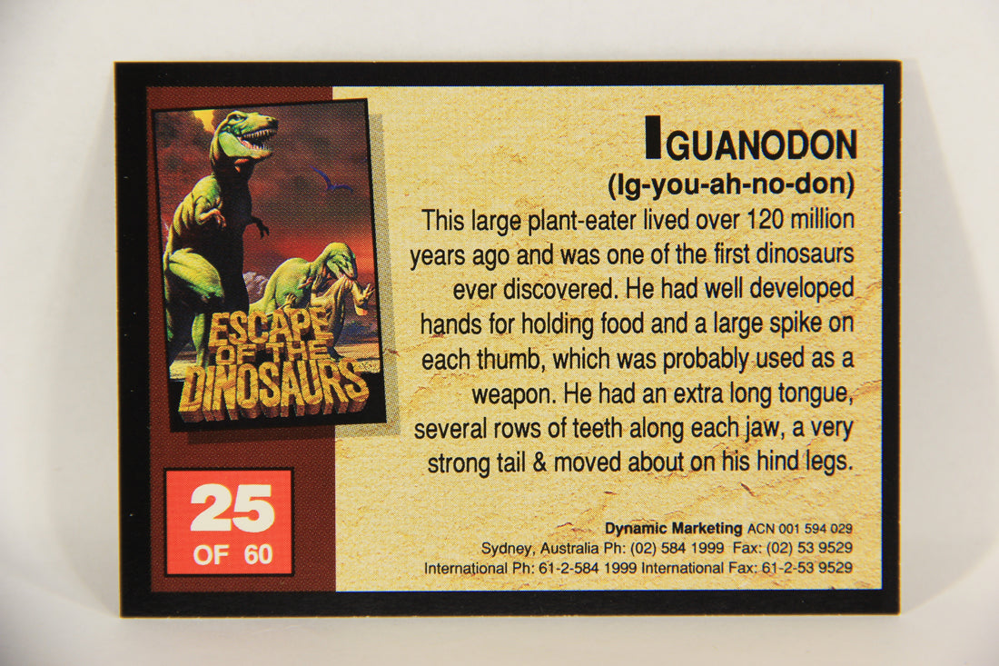 Escape Of The Dinosaurs 1993 Trading Card #25 Iguanodon ENG L017710