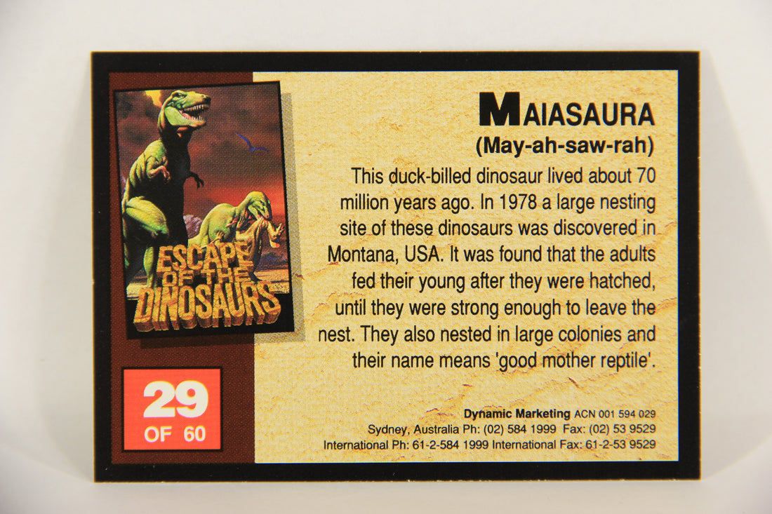 Escape Of The Dinosaurs 1993 Trading Card #29 Maiasaura ENG L017714