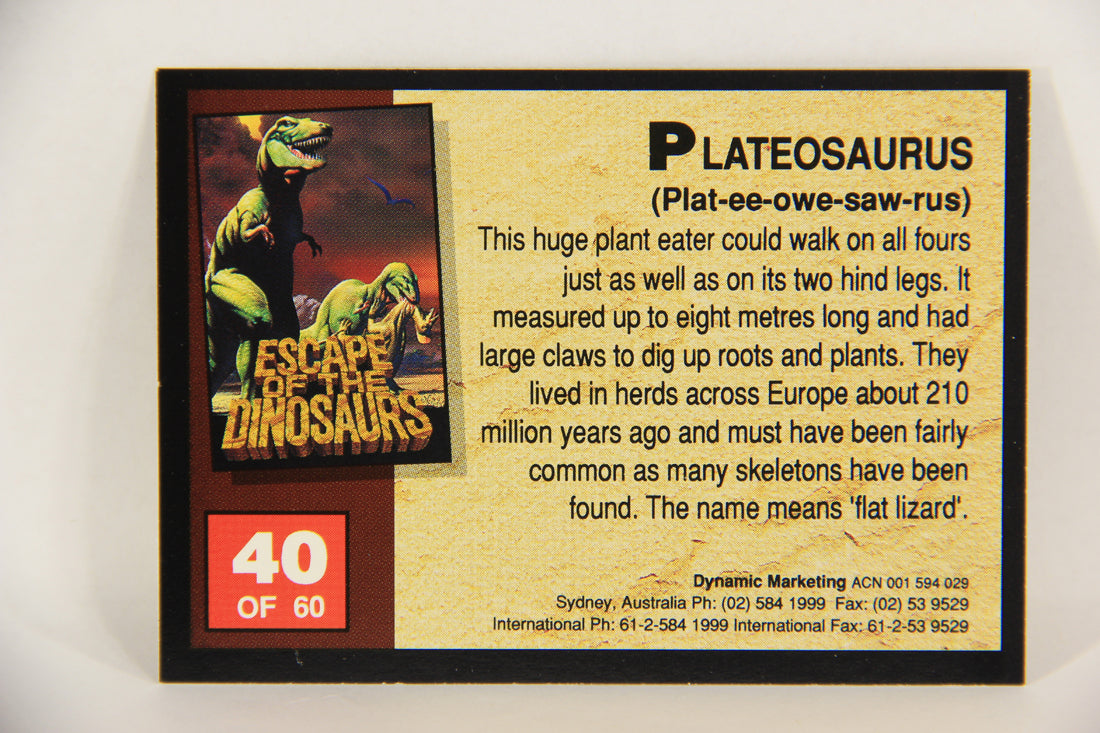 Escape Of The Dinosaurs 1993 Trading Card #40 Plateosaurus ENG L017725
