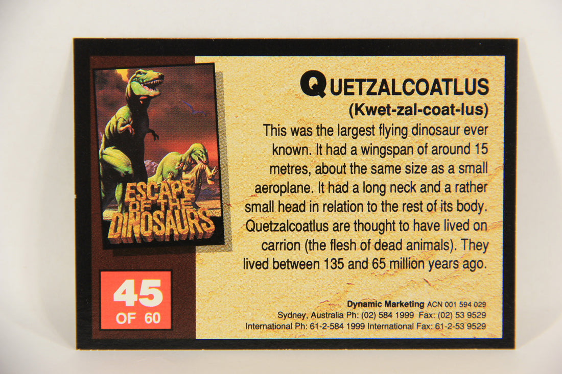 Escape Of The Dinosaurs 1993 Trading Card #45 Quetzalcoatlus ENG L017730