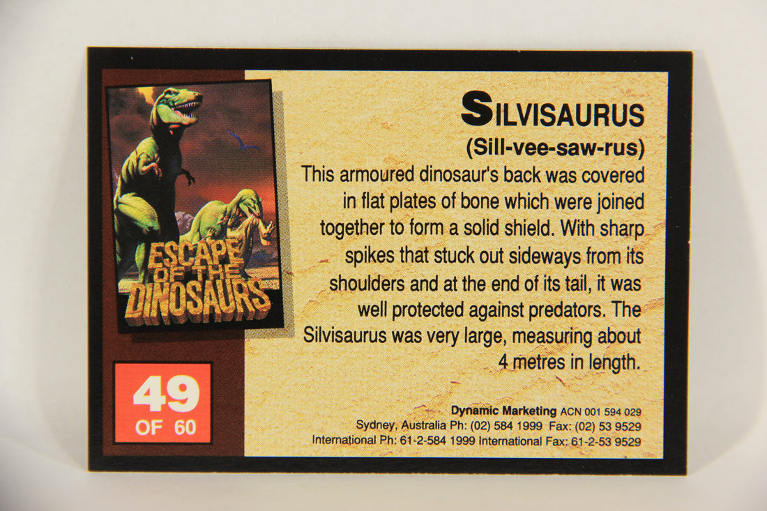 Escape Of The Dinosaurs 1993 Trading Card #49 Silvisaurus ENG L017734