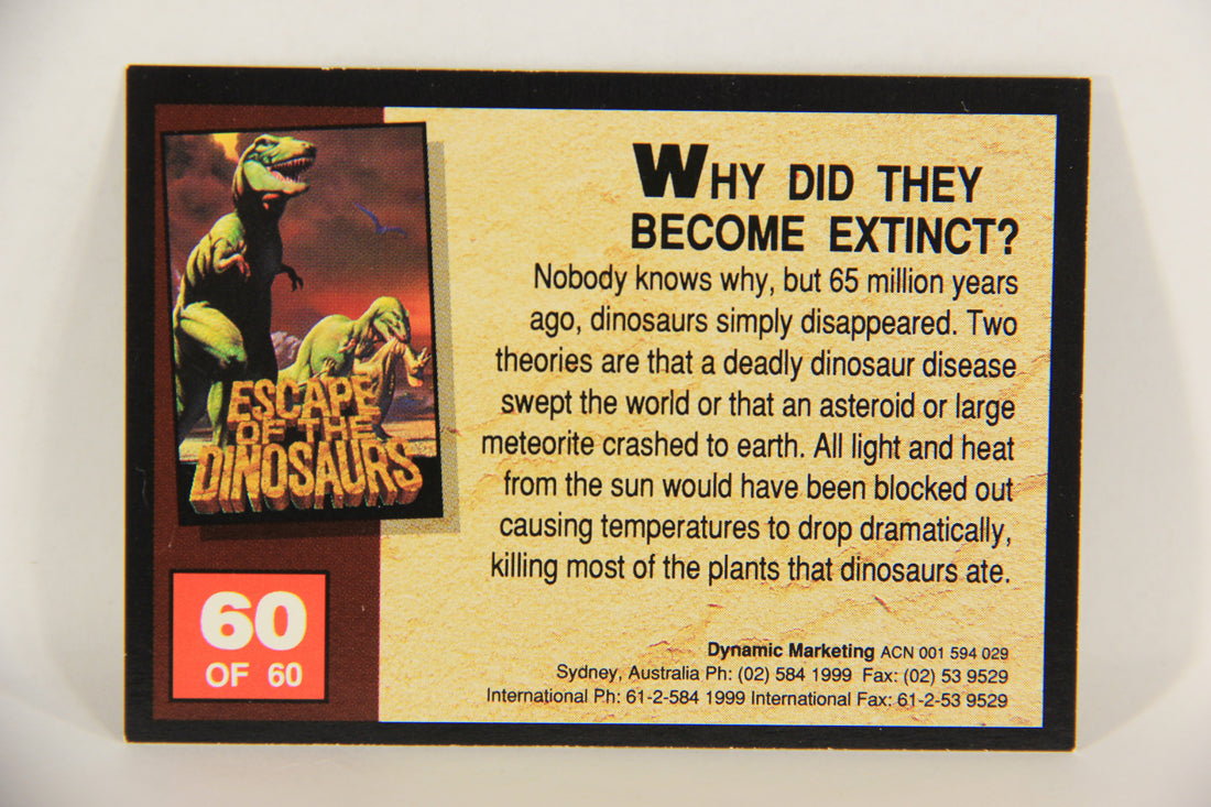 Escape Of The Dinosaurs 1993 Trading Card #60 Why Did They Become Extinct ENG L017744
