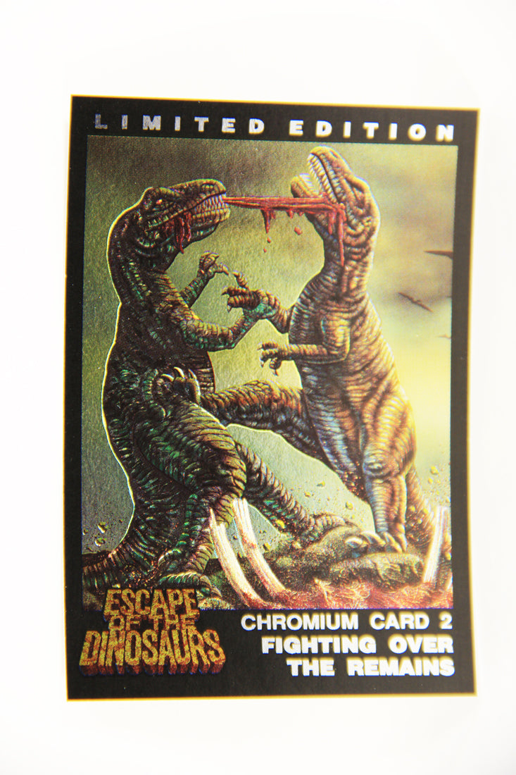 Escape Of The Dinosaurs 1993 Trading Card Chromium #2 Fighting Over The Remains ENG L017746