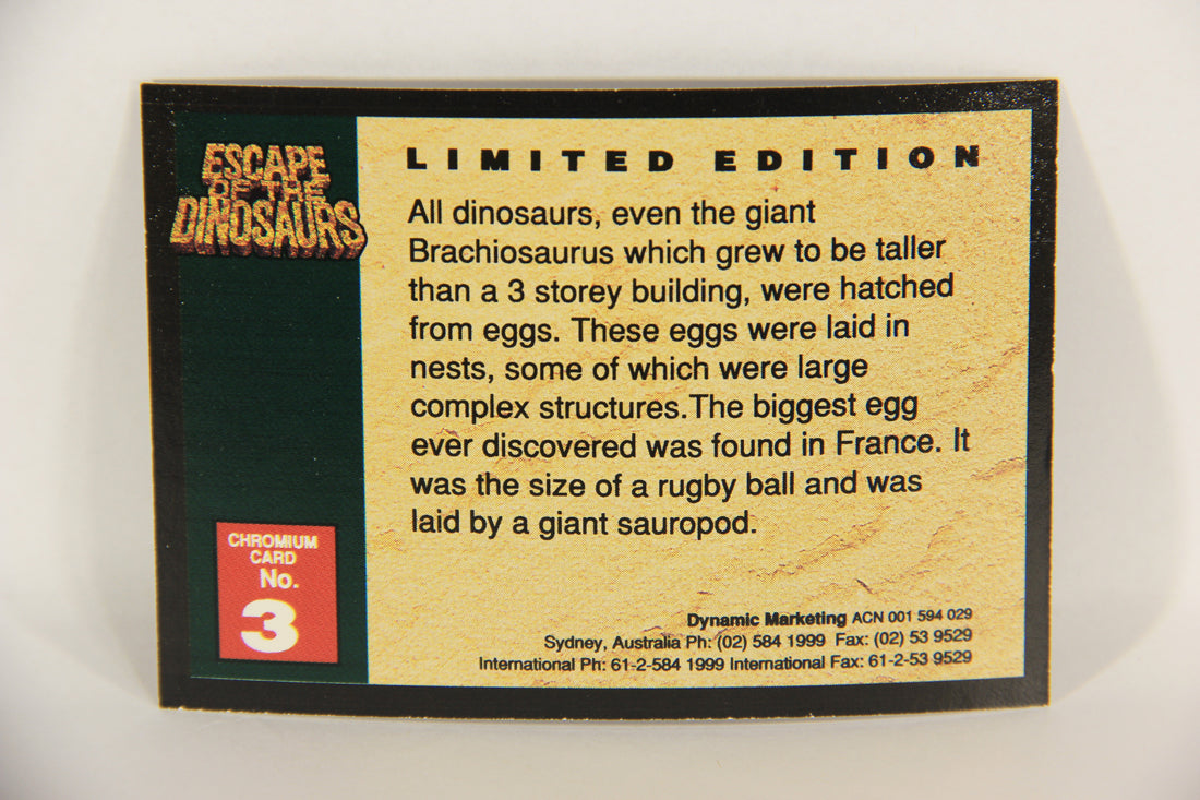 Escape Of The Dinosaurs 1993 Trading Card Chromium #3 Baby Dinosaurs ENG L017747
